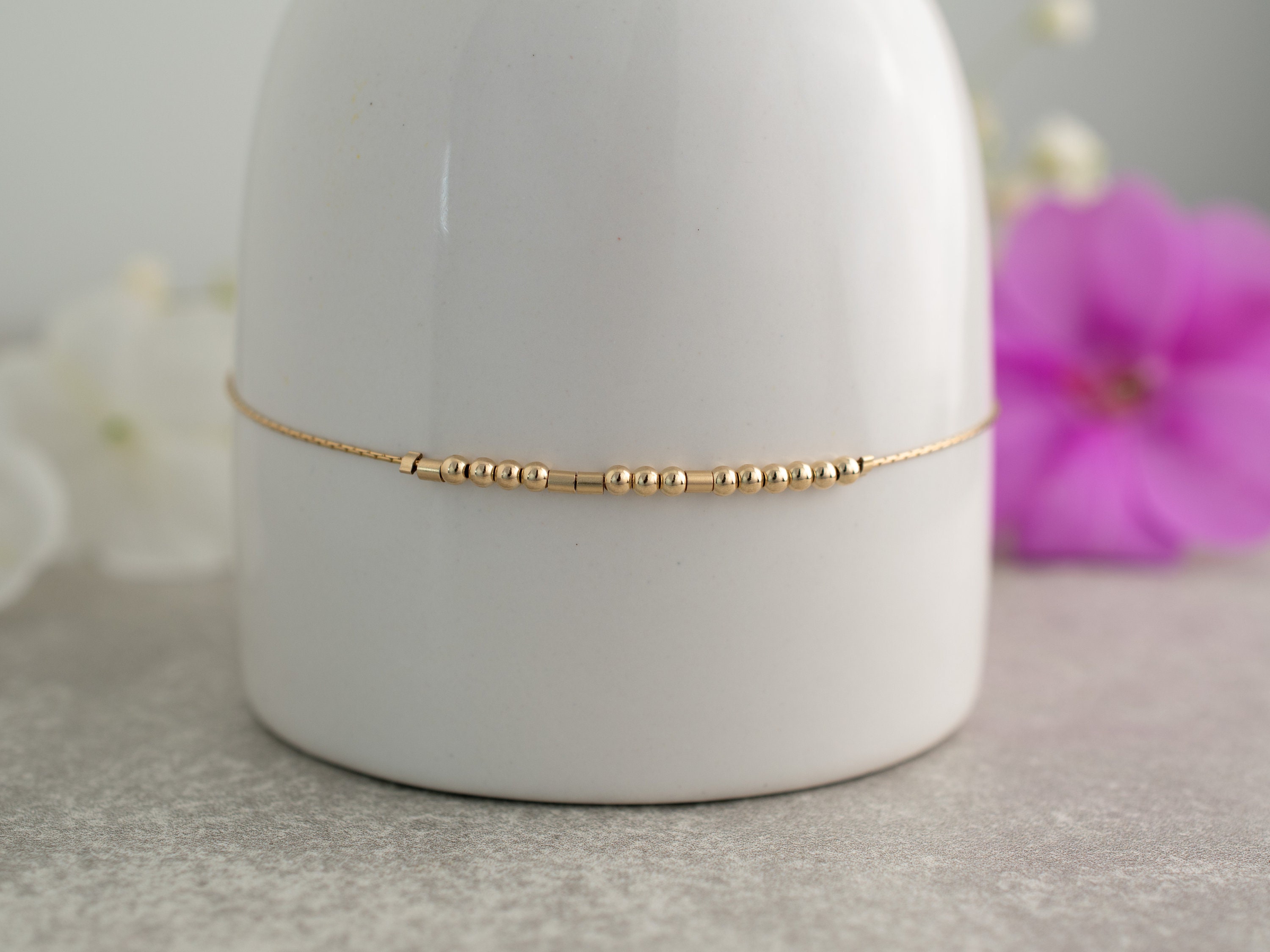 Morse Code Bracelet 925 Sterling Silver Beads on Silk Cord Secret Message music bracelet Gift Jewelry for her Morse Code Bracelet 925 Sterling Silver Beads on Silk Cord Secret Message music bracelet Gift Jewelry for her