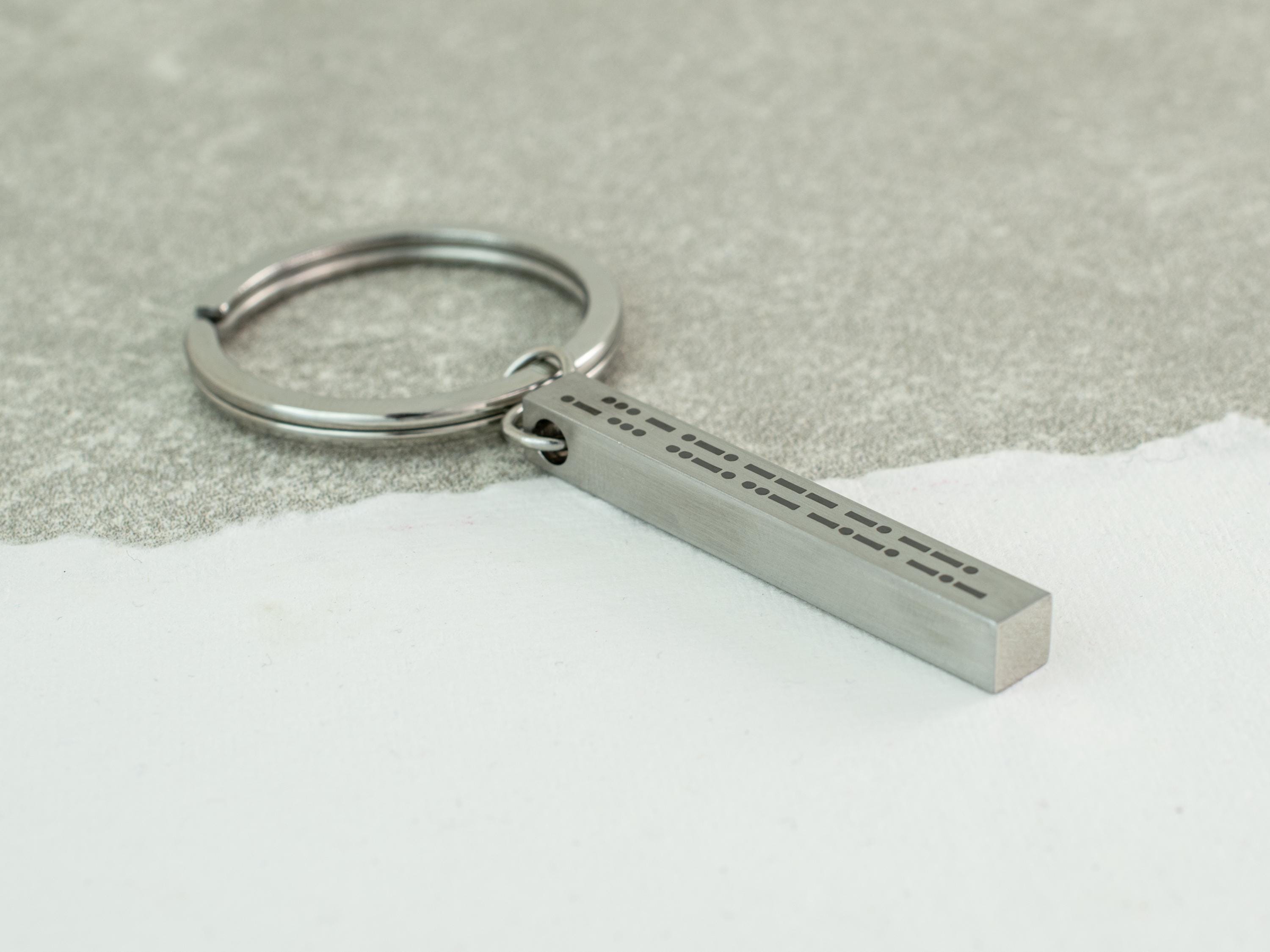 Custom Engraved Morse Code Keychain, Personalized Hidden Message Gift ...