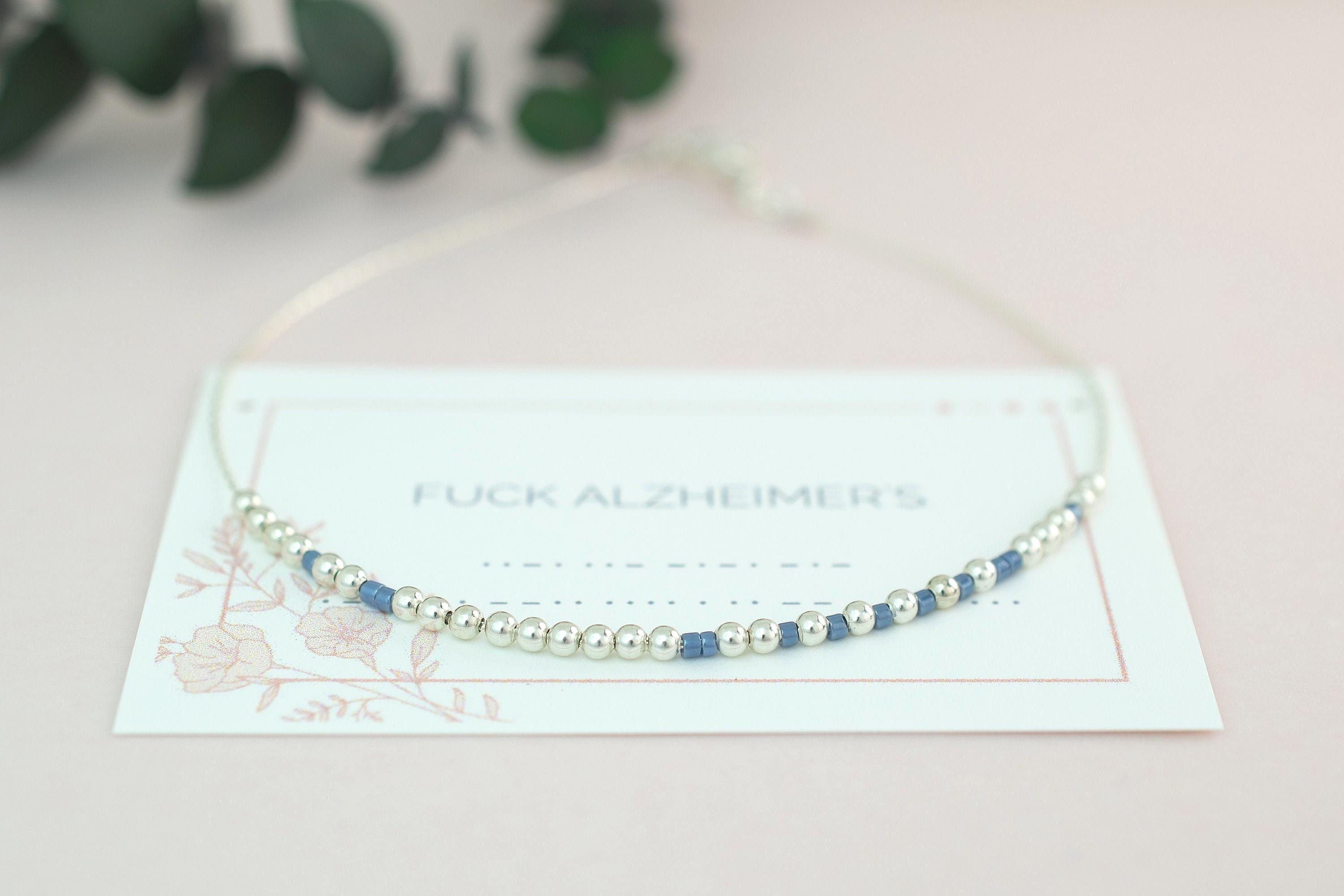 Fuck Alzheimer's Morse Code Bracelet, Alzheimer's Awareness