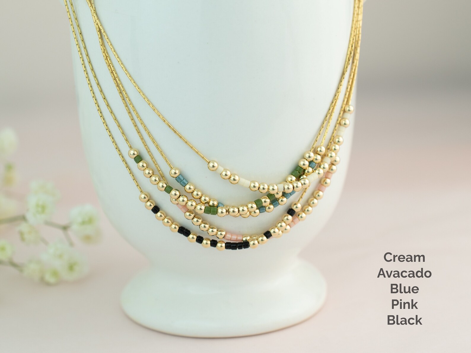 Personalized Morse Code Necklace, Custom Name, Tiny Bead Necklace ...