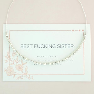 Best Fucking Sister Morse Code Bracelet, Sister Birthday Gift from Sister or Brother, Gift for Sister in Law, BFF Friendship Jewelry