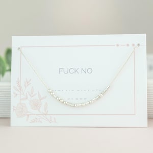 Fuck no-morsecode-ketting, vloekwoordsieraden, vrouwelijke empowerment, Hell No, ketting met verborgen boodschap, fuck off fuck it, leuk sieradencadeau