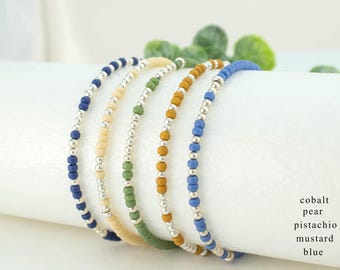 Personalized Morse Code Bracelet, Beaded Stretch Bracelet with Your Custom Word or Phrase