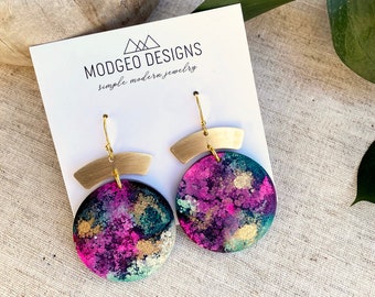 Galaxy Multi-Color Resin Earring – Only one made