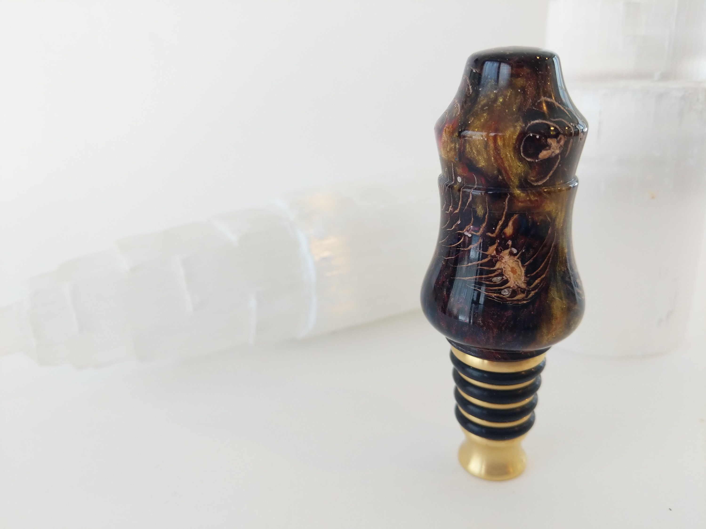 Pinecone and resin bottle stopper Etsy