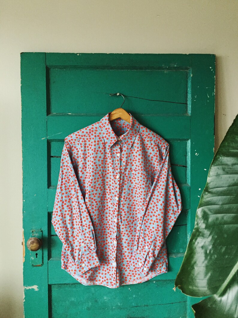 Long Sleeve Blouse Preppy Shirt Women/'s Long Sleeve Button-Up Shirt