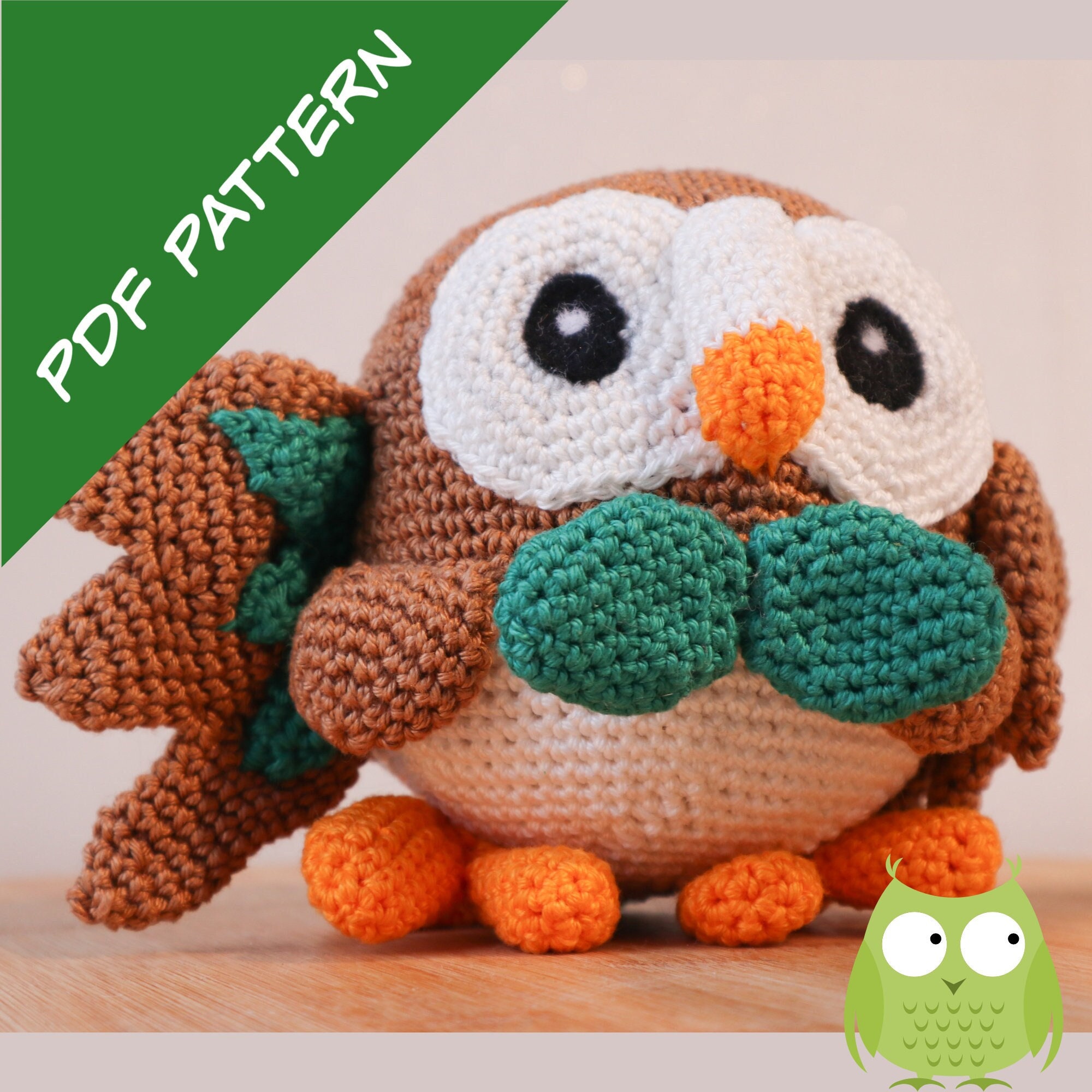 Rowlet Plush Free Crochet Pattern - Wonder Crochet