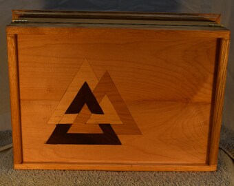 Large Wooden Tea Box - Odin's Triangle - Oak and Maple