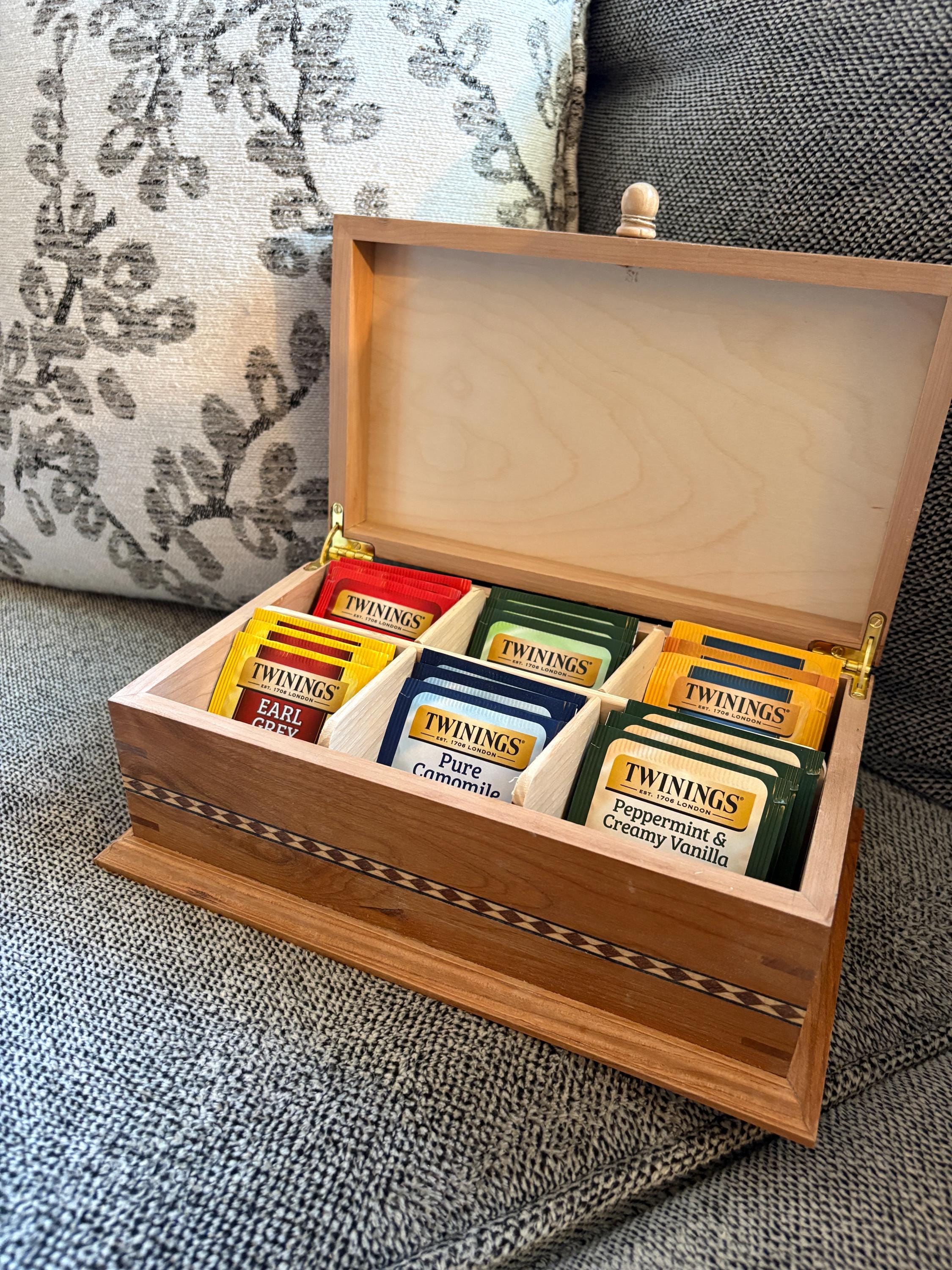 Small Tea Compartment Small Tea Box With Cherry Wood With Banding - Etsy