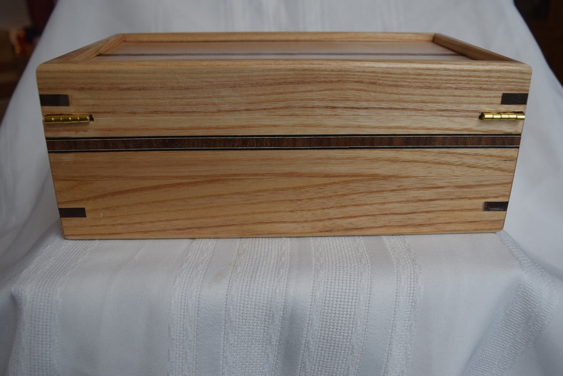 Caja de té pequeña con fresno arce y madera de nogal con | Etsy