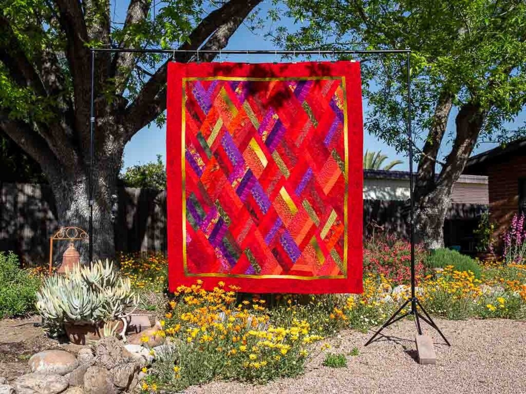 Handmade Lap Quilt Red Maze Etsy