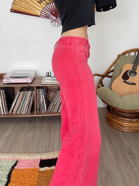 Vintage 60s Pink Flare Bell Bottoms XS 70s Hippie… - image 6