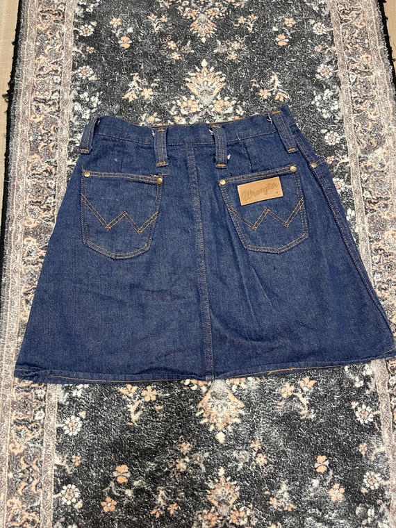 Vintage 70s Wrangler Denim Mini Skirt 24 XS