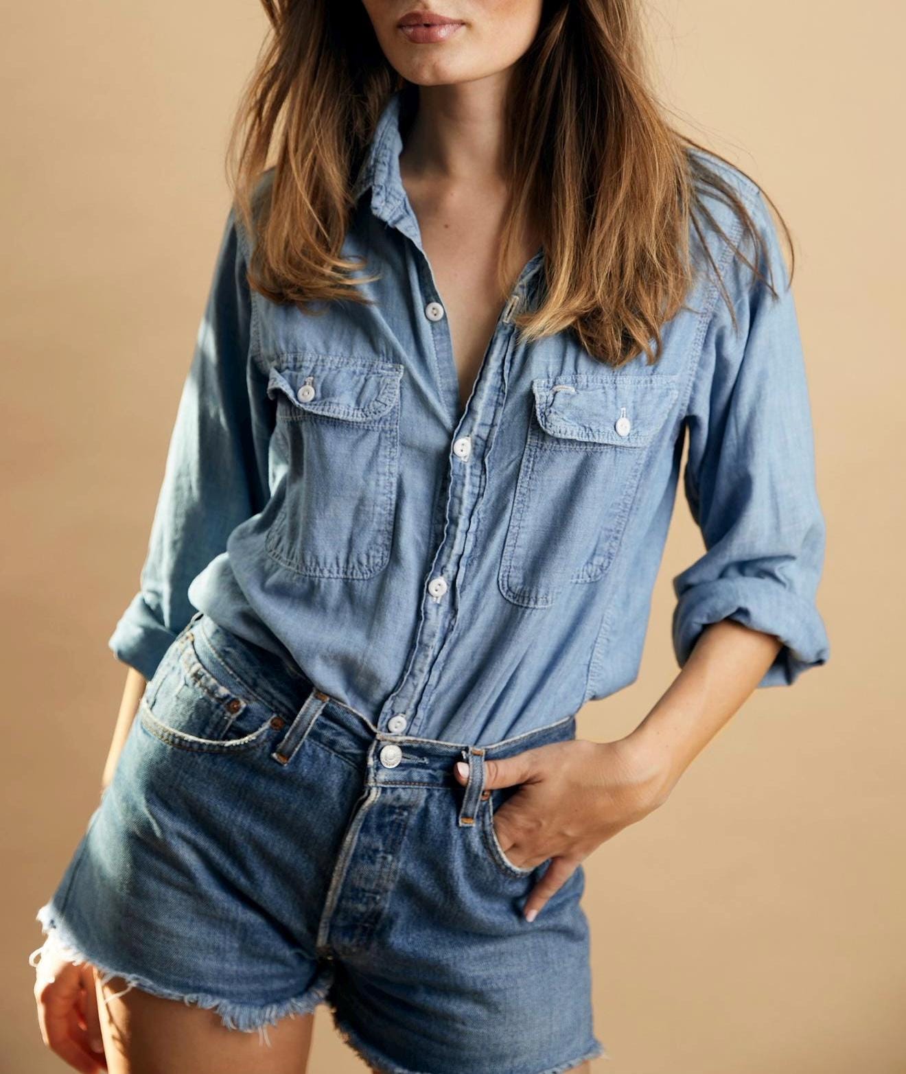 ’80s BIGMAC SHORT SLEEVE CHAMBRAY SHIRT 80s BIGMAC SHORT SLEEVE CHAMBRAY SHIRT Vintage 1980's Big