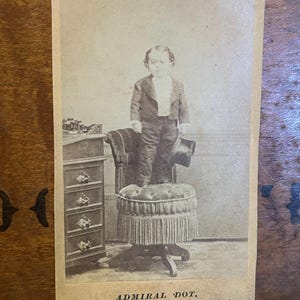 19th century carte de visite of little person sideshow performer Admiral Dot ODDITIES