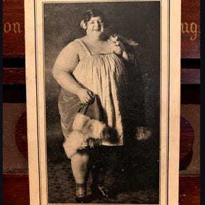 Circa 1930 signed pitchcard from sideshow performer Baby Ruth. ODDITIES