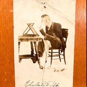 Early 1900s foot signed postcard from armless wonder Charles Tripp. Oddities Circus Sideshow