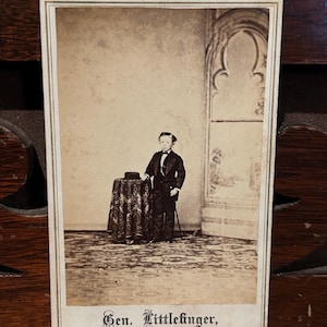 19th century CDV of sideshow performer General Littlefinger. Oddities