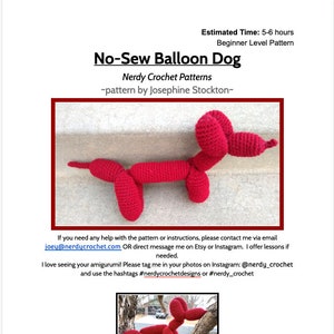 Crochet Pattern: No-Sew Balloon Dog Amigurumi Toy