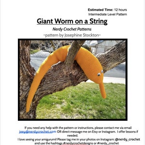 Häkelanleitung: Riesenwurm auf einer Schnur Amigurumi