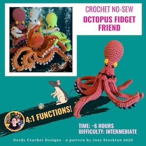 Crochet Pattern: Octopus Fidget Friend Amigurumi (4 Fidget Functions!)