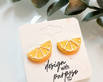 Lemon Studs |Clay Earrings| Dangle Earrings| Earrings| Statement Earrings| Summer Earrings|