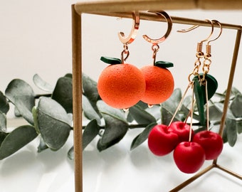 Made to Order Orange Earrings |Clay Earrings| Dangle Earrings| Earrings| Statement Earrings| Summer Earrings|