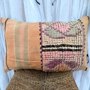 Handmade Vintage Moroccan Floor Pillow - Colorful Berber Throw Pillow, Boho Unstuffed Cushion for Home Décor, Moroccan Craft Pillow