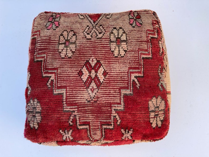 Vintage Moroccan Pouf Moroccan Boujaad Pouf Floor Cushion Floor Pillow Moroccan Pouf Floor Seating Floor Cushions Kilim Floor Pouf cever
