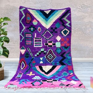 Fabulous Moroccan rug 5x8 ft - Boujad Berber -handmade unique wool carpet - Moroccan berber Rug Vintage rug Beni ouraine  rug