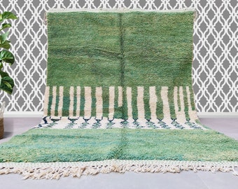 Costum Moroccan green Rug , Authentic Moroccan rug,Berber carpet, Genuine Wool rug, Handmade rug, Area rug, Tapis berbere - Living Room Rug