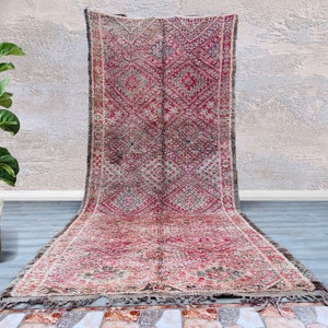Vintage Moroccan Rug 6x17 , berber rugs , Berber carpets, vintage rugs, Moroccan rug , wool moroccanrug  ,boujad rugs,6.2 FT x 17.5 FT