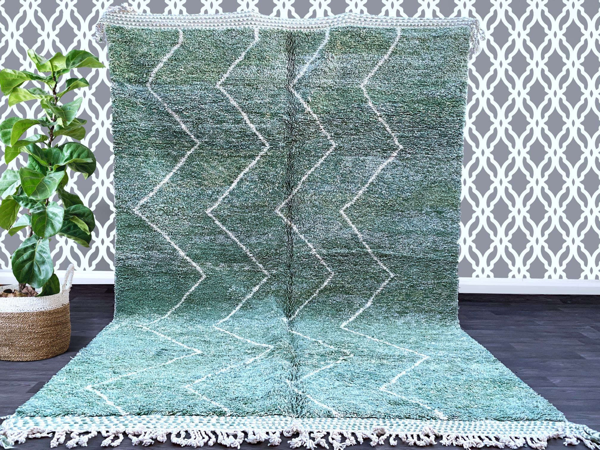 Stylish Moroccan Green Rug 8x11ft Authentic Moroccan Etsy Australia