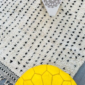 Moroccan Handmade rug ,Beni ourain style Morocco wool Berber Rug, modern rug, Hand woven rug, Azilal Berber style - white Rug Morocco