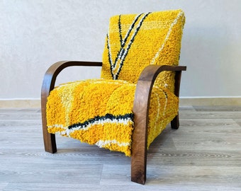 ハンドメイドアームチェア - ヴィンテージミッドセンチュリーウッドモダンチェア - 読書やリビングルームに最適な西洋風レトロラウンジ＆アクセントチェア