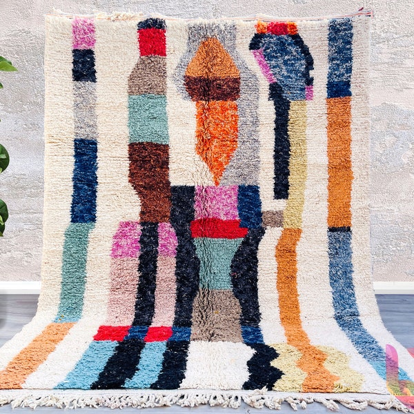 Custom Elegant Soft Azilal, Moroccan Vintage Rug Azilal Moroccan Rug Tapis Teppich Berber Mid Century rug, Beni ourain rugs, Rug,