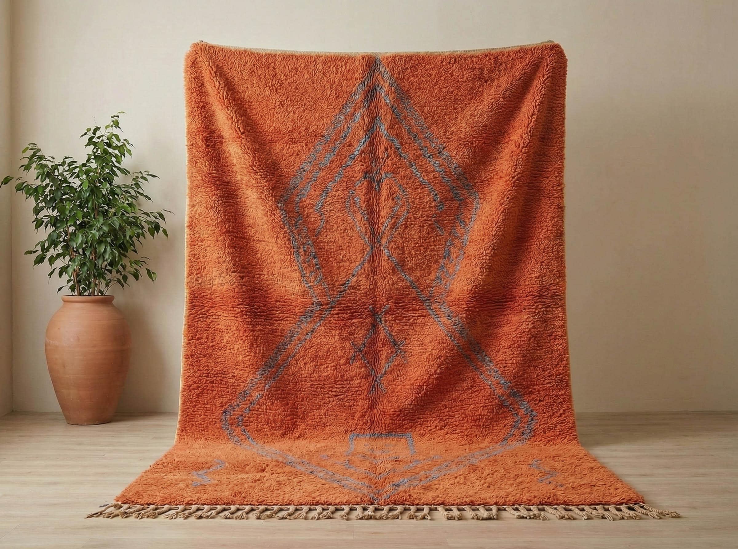 ヴィンテージラグ オレンジ - Etsy 日本
