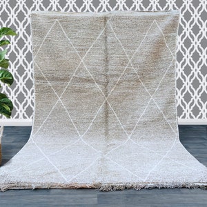 Moroccan beni ourain rug 6.3 FT x 9.8 FT,  Berber rug ,Moroccan rug 6X10, handmade rug ,beni ourain rug,area rug