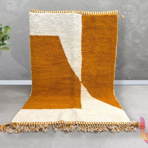 70% OFF Yellow Moroccan rug – Beni ourain rug - Wool berber rug - Custom rug - Handmade Rugs For Living Room,Yellow Moroccan Wool Rug