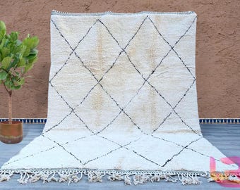 Moroccan rug Hand knotted - Beni ourain rug - all wool berber rug - Custom rug - handmade rug - Genuine lamb wool