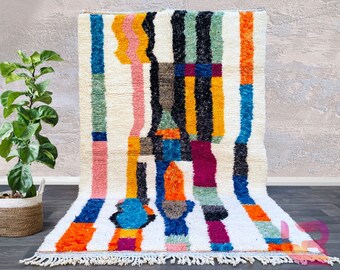Custom Elegant Soft Azilal, Moroccan Vintage Rug Azilal Moroccan Rug Tapis Teppich Berber Mid Century rug, Beni ourain rugs, Rug,