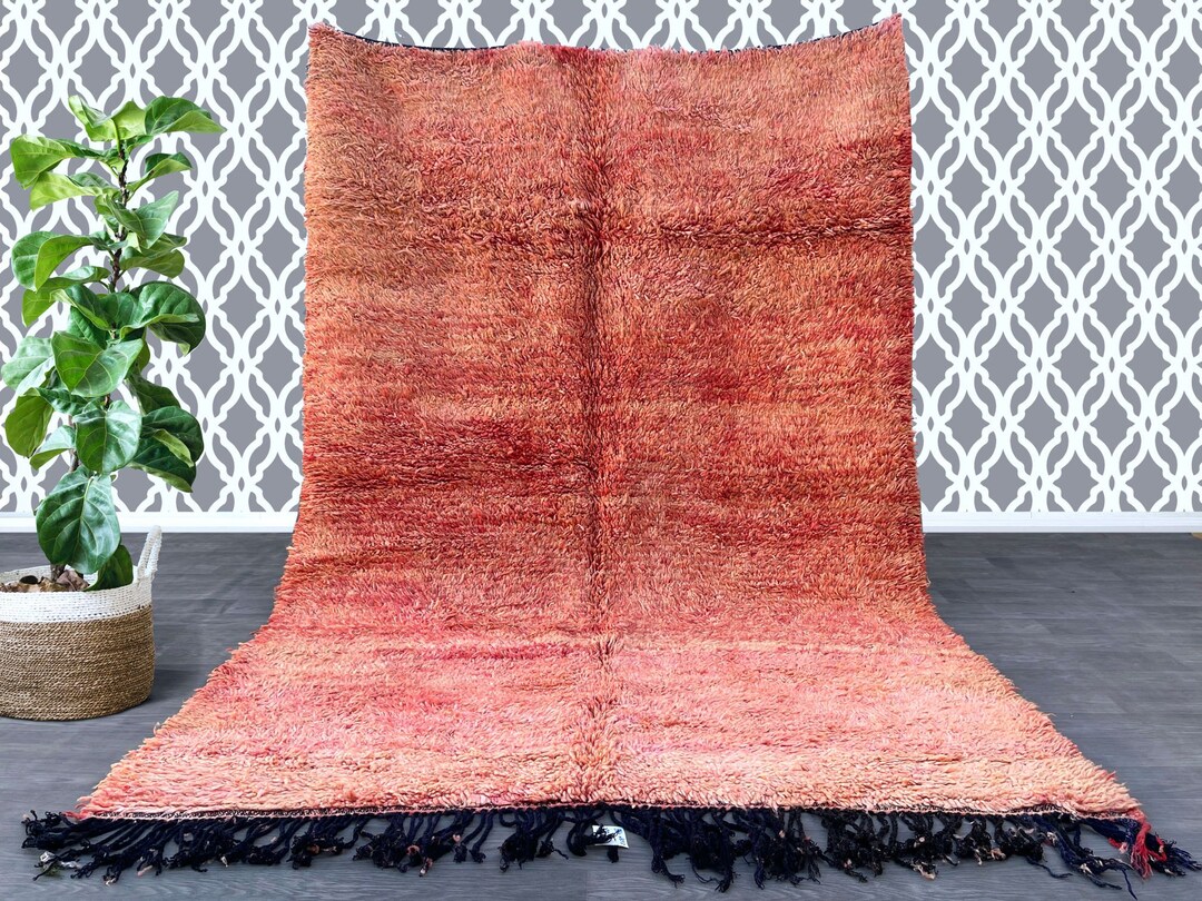 Antique Moroccan Rug 6.1 Ft X 8.8 Ft - Area Rug - Vintage Boujad