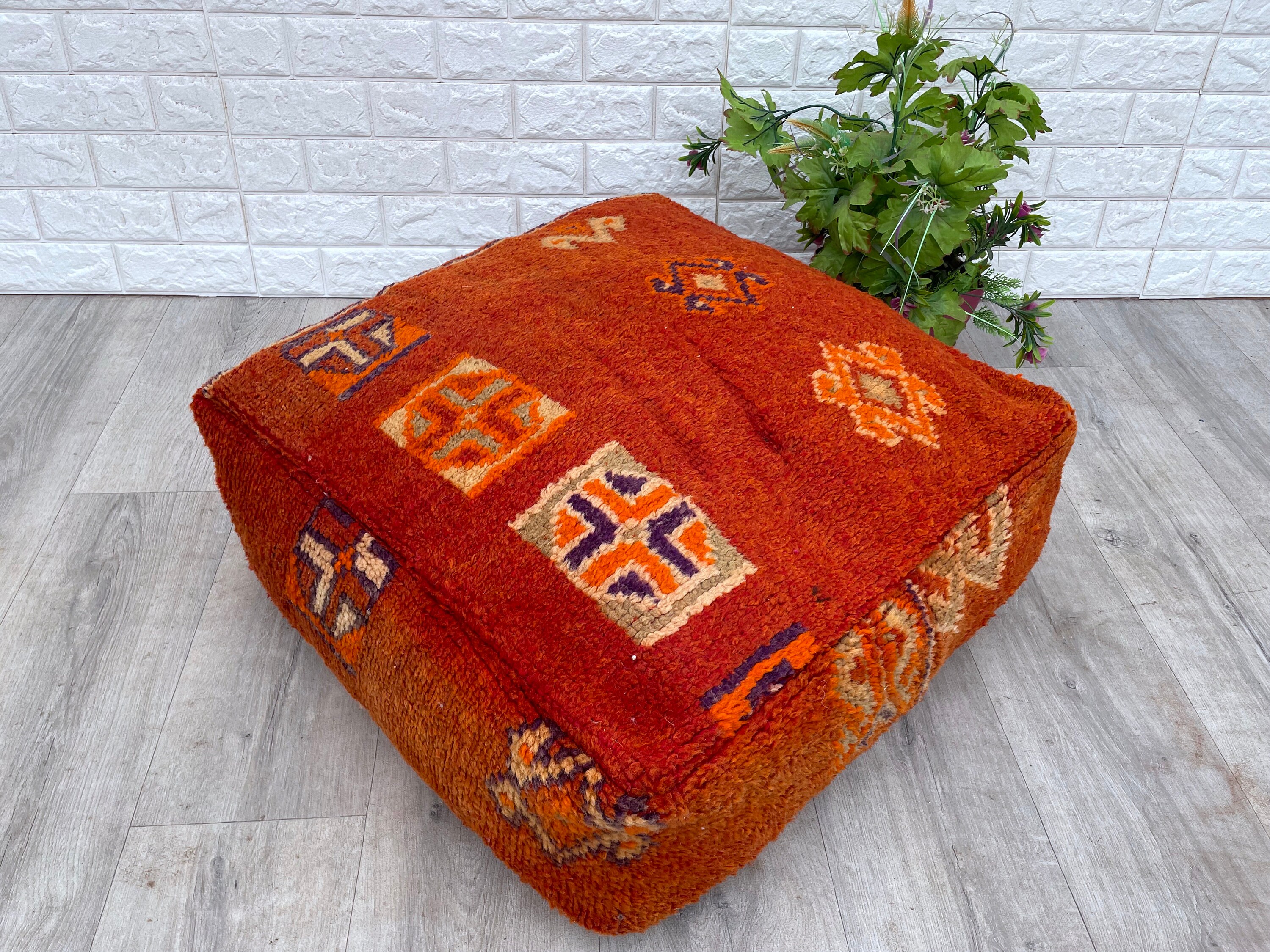 coussin de sol fabuleux - kilim pouf fait main à partir du tapis boujad coussin berber marocain siège fauteuil oreiller sofa