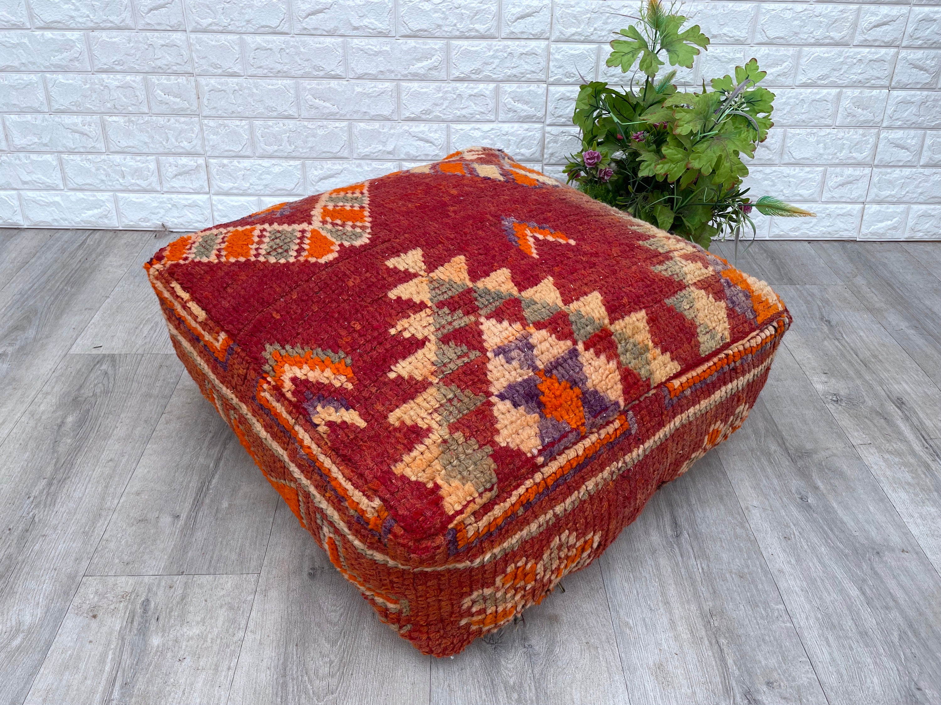 coussin de sol fabuleux - kilim pouf fait main à partir du tapis boujad coussin berber marocain siège fauteuil oreiller sofa