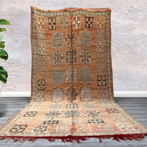 moroccan vintage boujad rug 6.0 FT x 11.3 FT - Old Authentic Handmade moroccan Rug - Old Berber carpet - Moroccan Rug 6x11