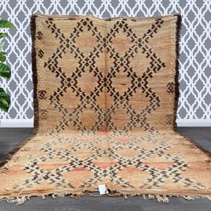 moroccan vintage boujad rug  6.1 FT x 10.9 FT- Old Authentic Handmade moroccan Rug - Old Berber carpet  - genuine Boujad Rug 6X 11