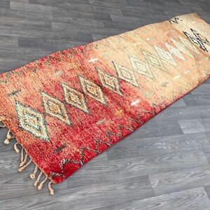 Tapete de corredor vintage, 2,9 pés x 9,1 pés, tapete azilal, tapete berbere marroquino, tapete tecido, tapete Beni Ourain, tapete de área vintage, tapete de corredor 3X9 imagem 1