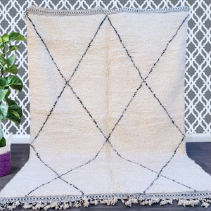 Custom size Moroccan Rug, Simple  moroccan berber rug,beni ourain rug, Authentic vintage 100% WOOL ,Home Decor Carpet, Bohemian Rug