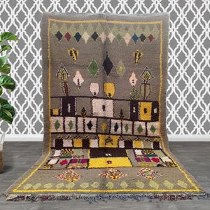 Moroccan Boujad Rug 6x10 Moroccan Woolen Rug - Handmade Berber Rug 5.7 x 10 ft- Gorgeous Berber carpet - Oriental Moroccan Rug - Boujad Rug