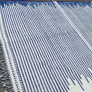 KILIM MOROCCAN RUG, Flat Area Rug, Handmade Rug, Blue and White Rug, Custom Blue Rug, Flatweave Kilim, Moroccan Rug, Blue Rug, Plain Rug